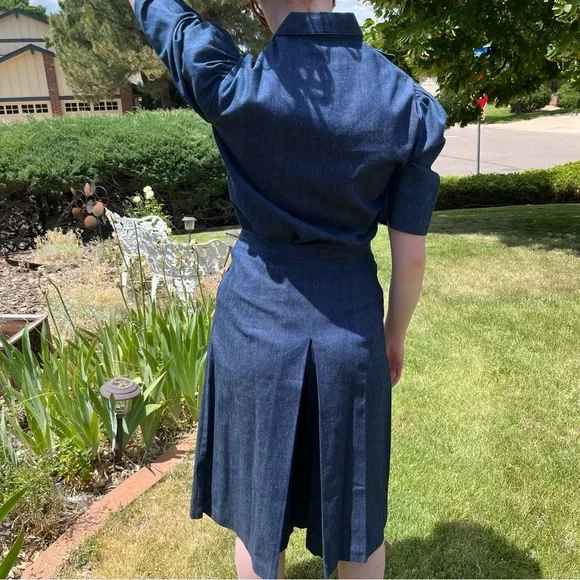 Vintage 1970’s Retro Western Denim Jean Gaucho Cowgirl wide leg Pant suit - Picture 5 of 17